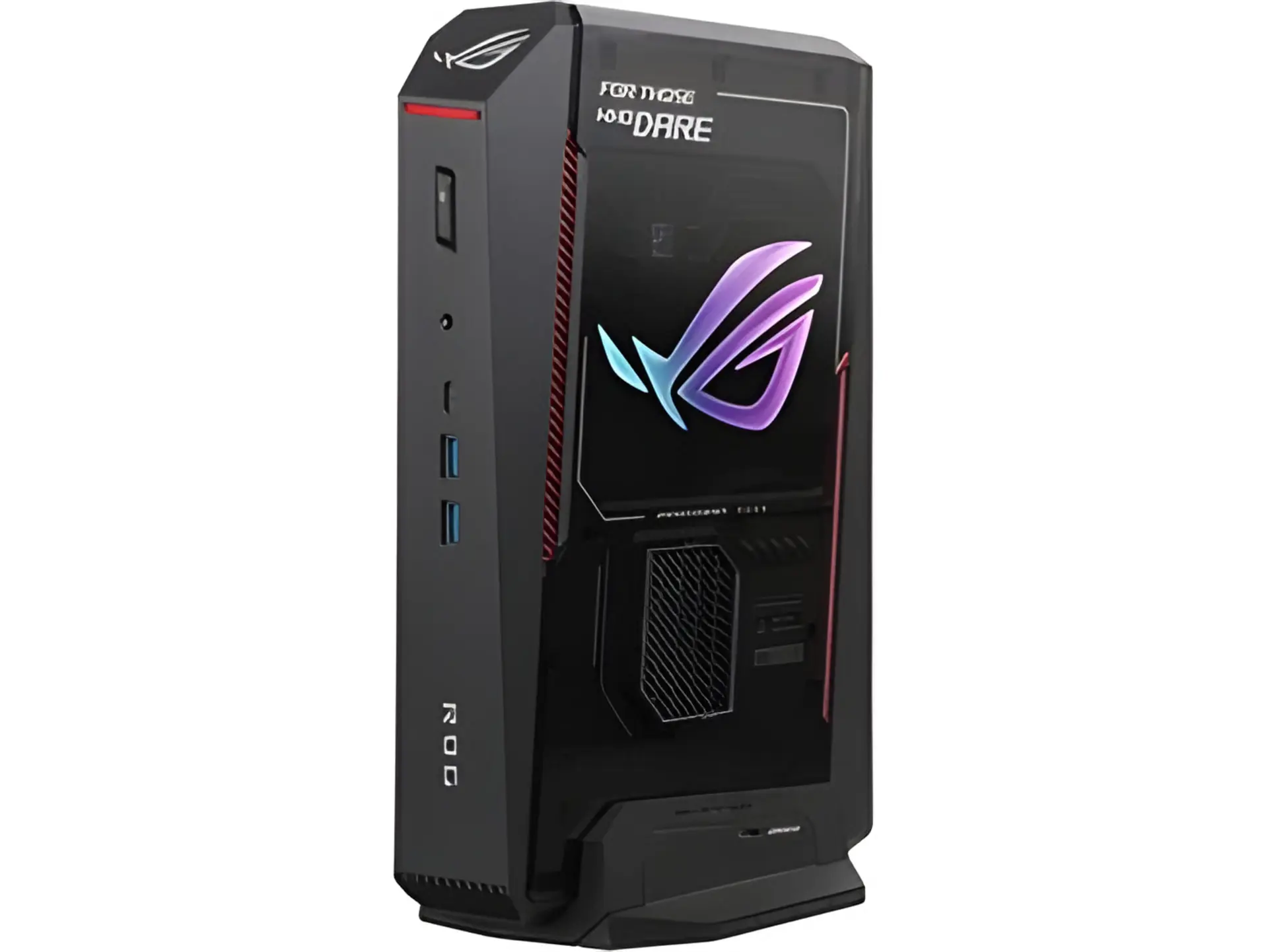 مینی کامپیوتر گیمینگ ایسوس (ASUS ROG) با بدنه مشکی و نورپردازی RGB
