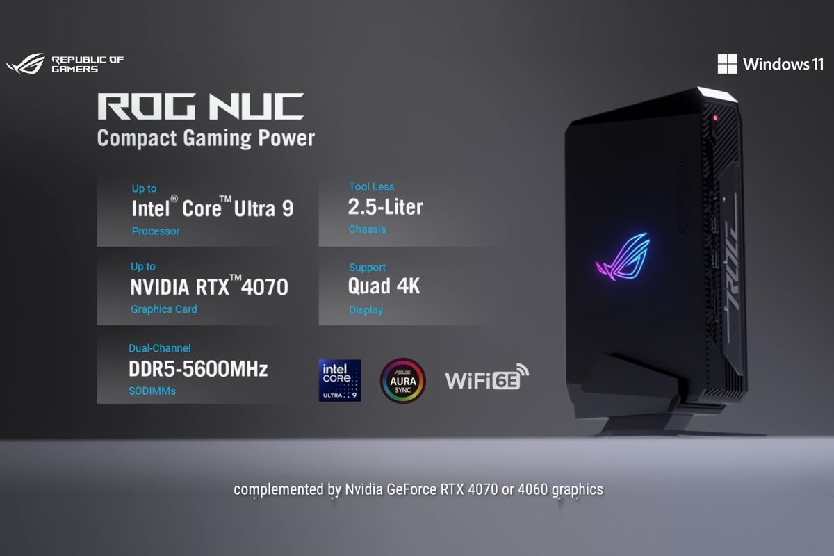 جدول مشخصات مینی کامپیوتر ASUS ROG NUC