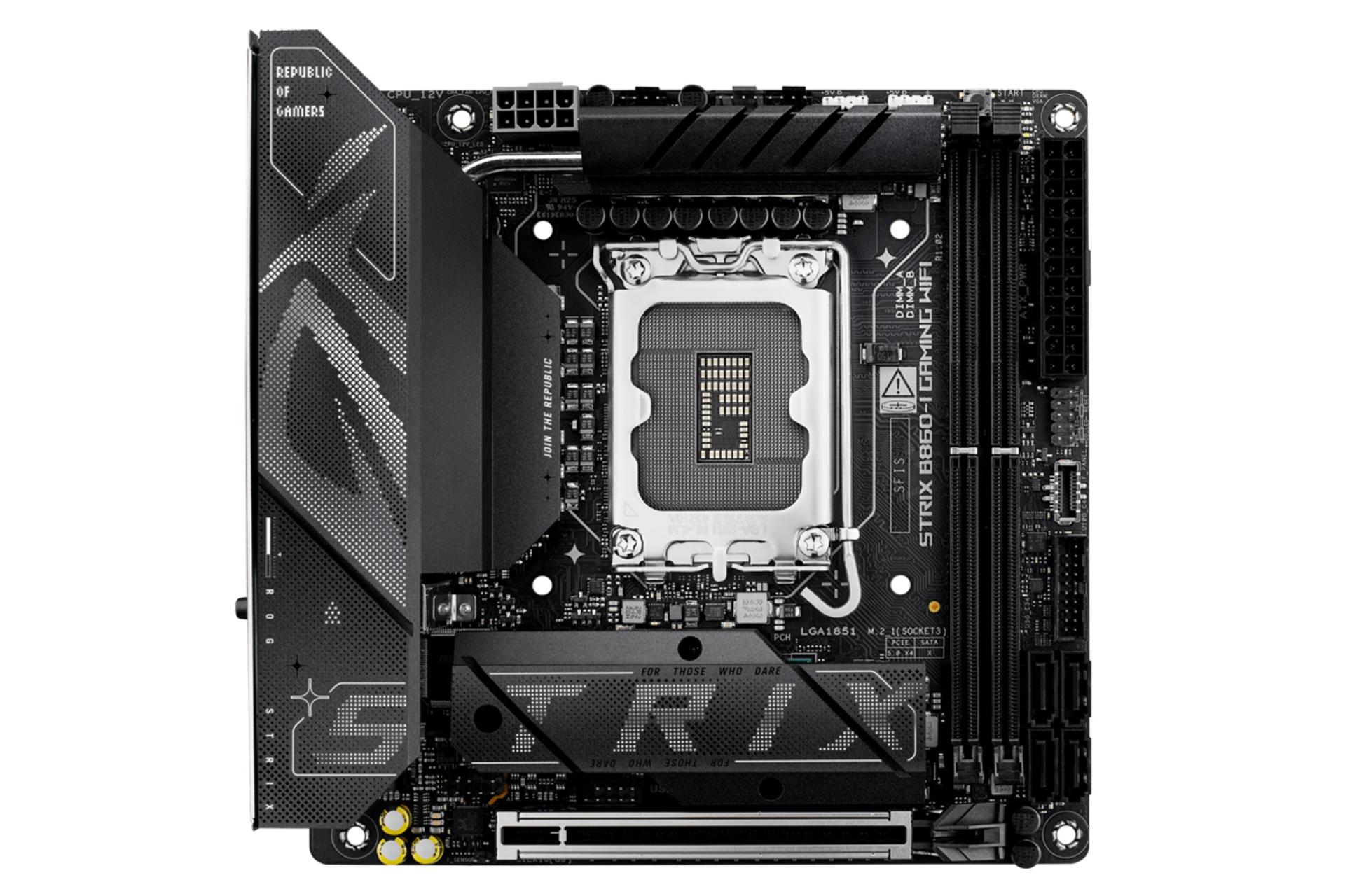 مادربرد ایسوس ROG STRIX B860-I GAMING WIFI نمای روبرو