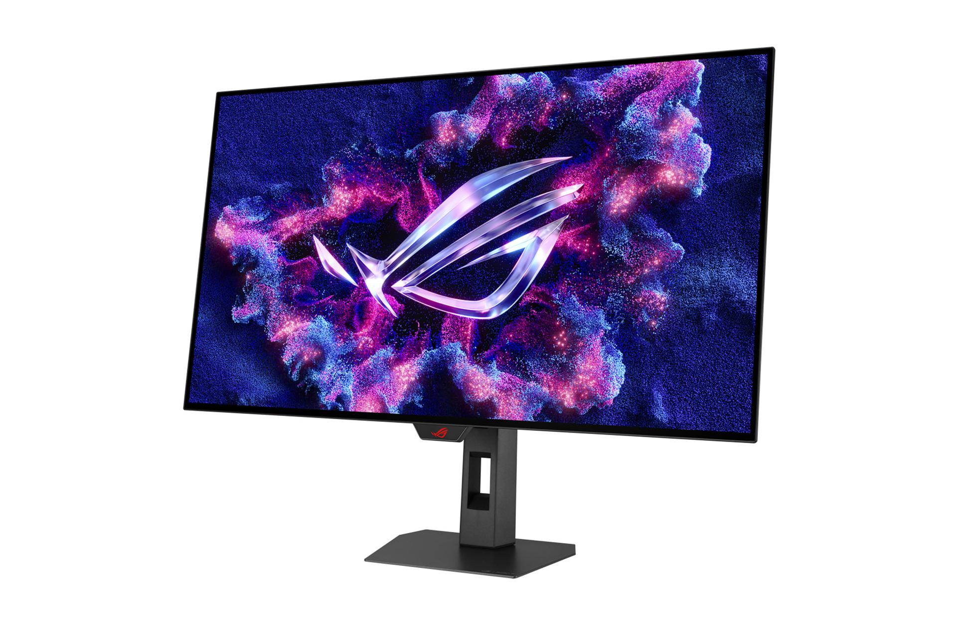 مانیتور ایسوس ASUS ROG Strix OLED XG32UCWG نمای جلو و راست