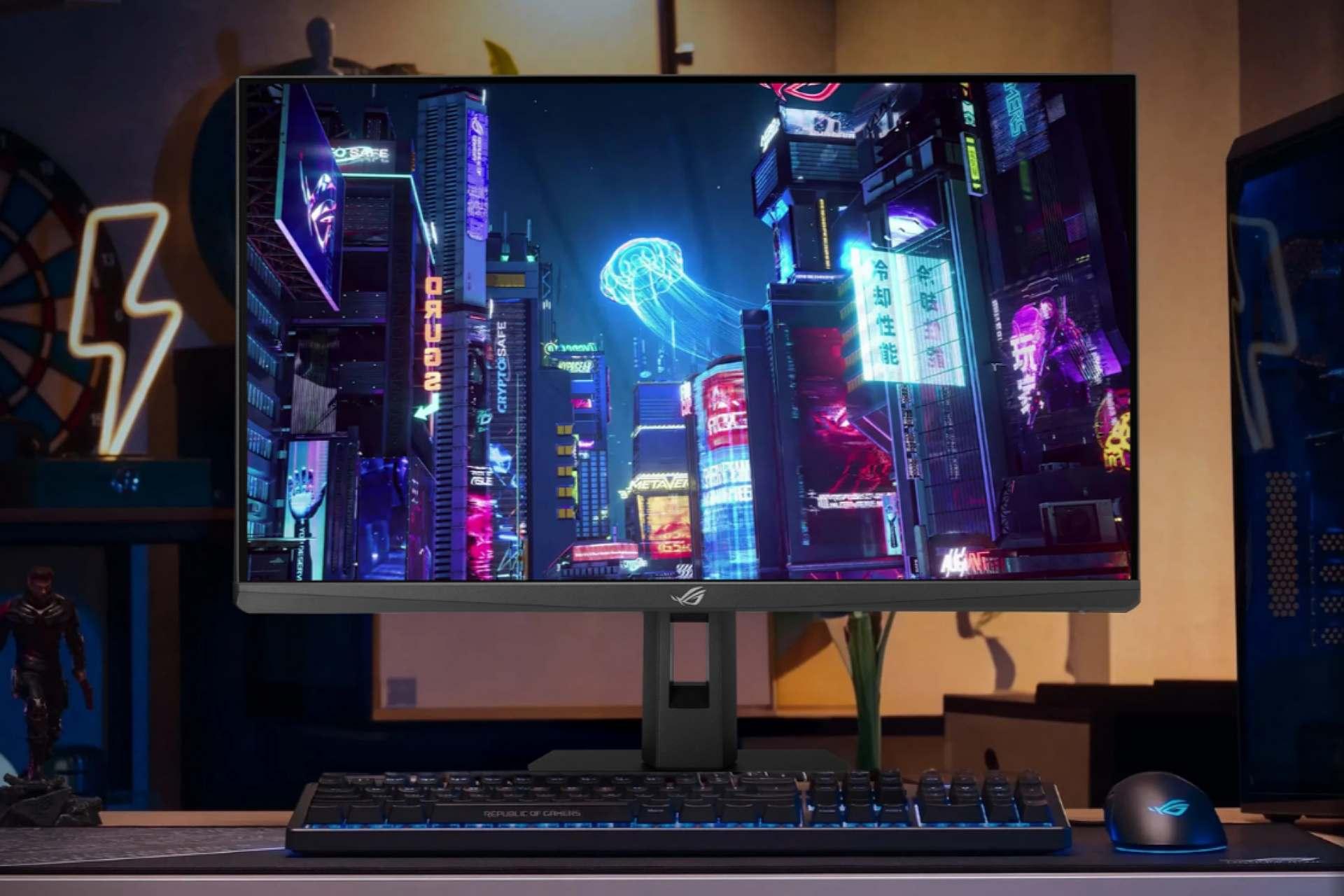 نمای جلویی مانیتور ROG Strix XG27ACMEG