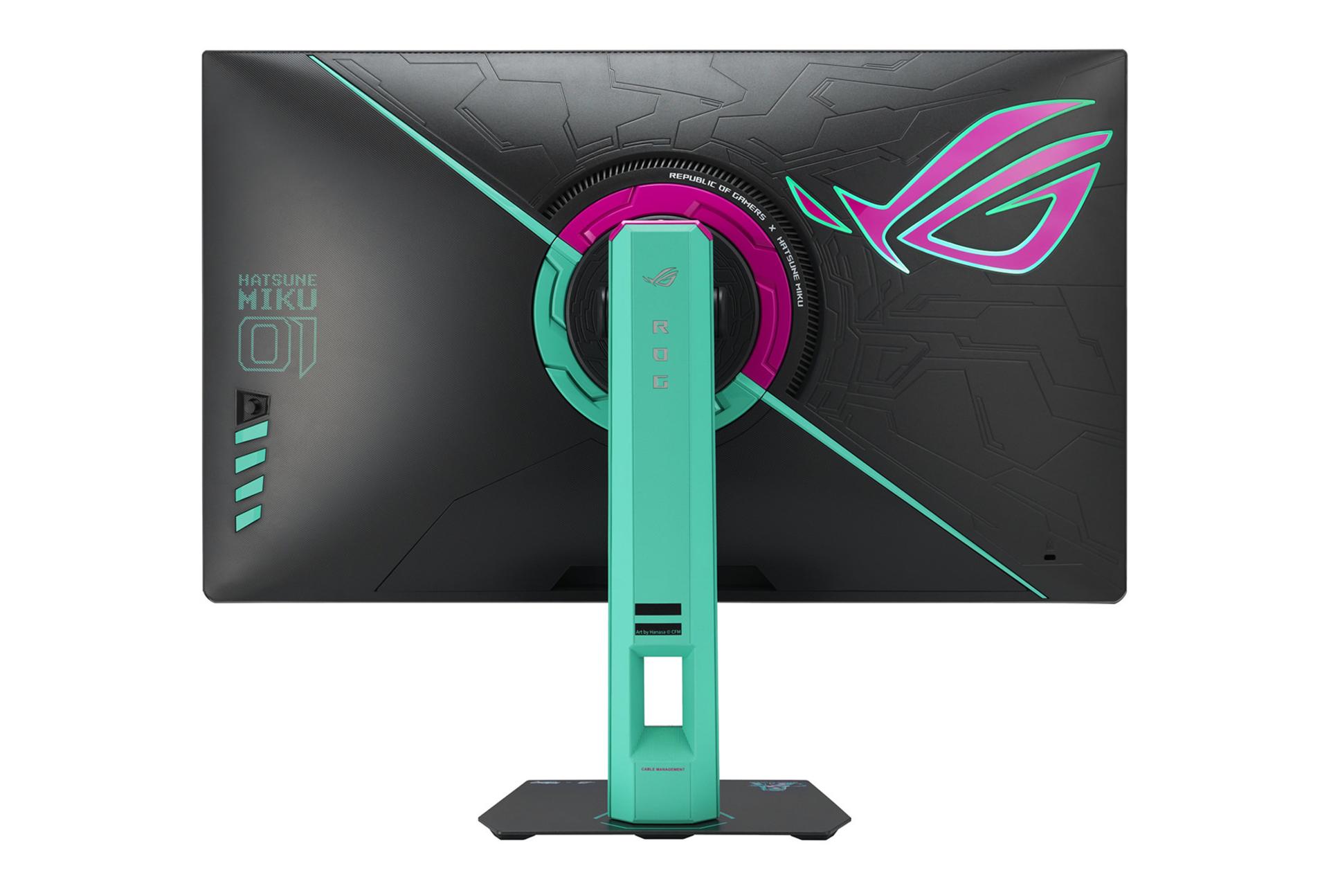 مانیتور ایسوس ASUS ROG Strix XG27ACMEG-G Hatsune Miku Edition نمای پشت
