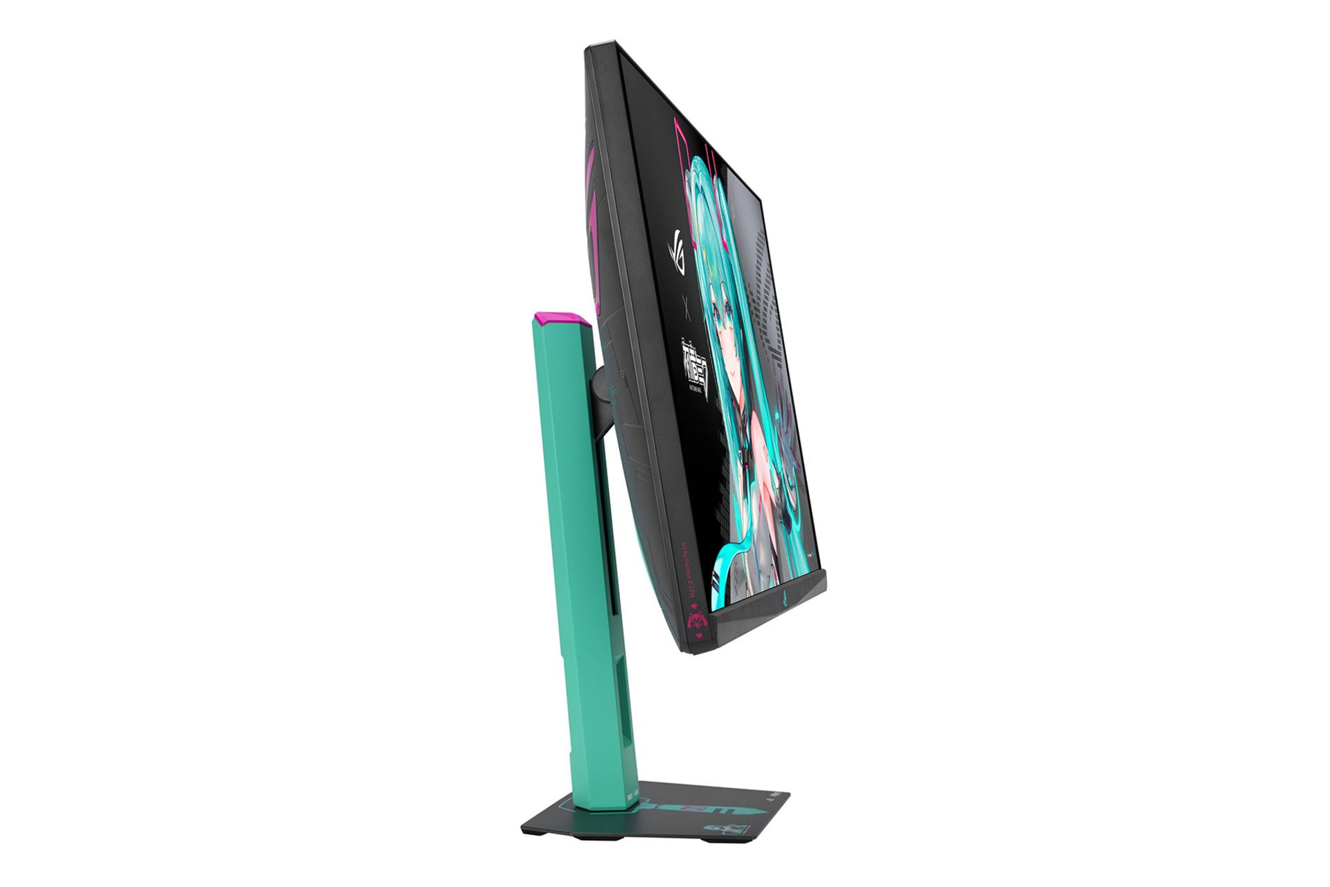 مانیتور ایسوس ASUS ROG Strix XG27ACMEG-G Hatsune Miku Edition نمای جانبی