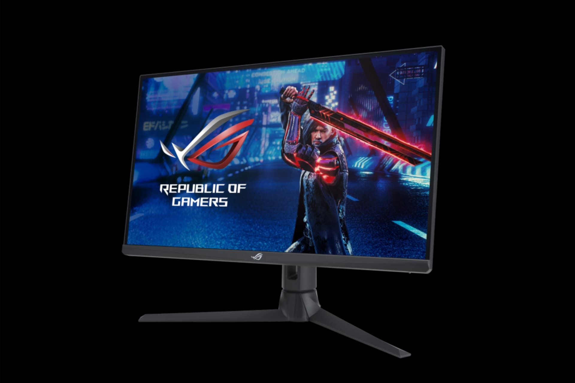 نمای جلو چپ مانیتور ایسوس Asus ROG Strix XG27AQMR