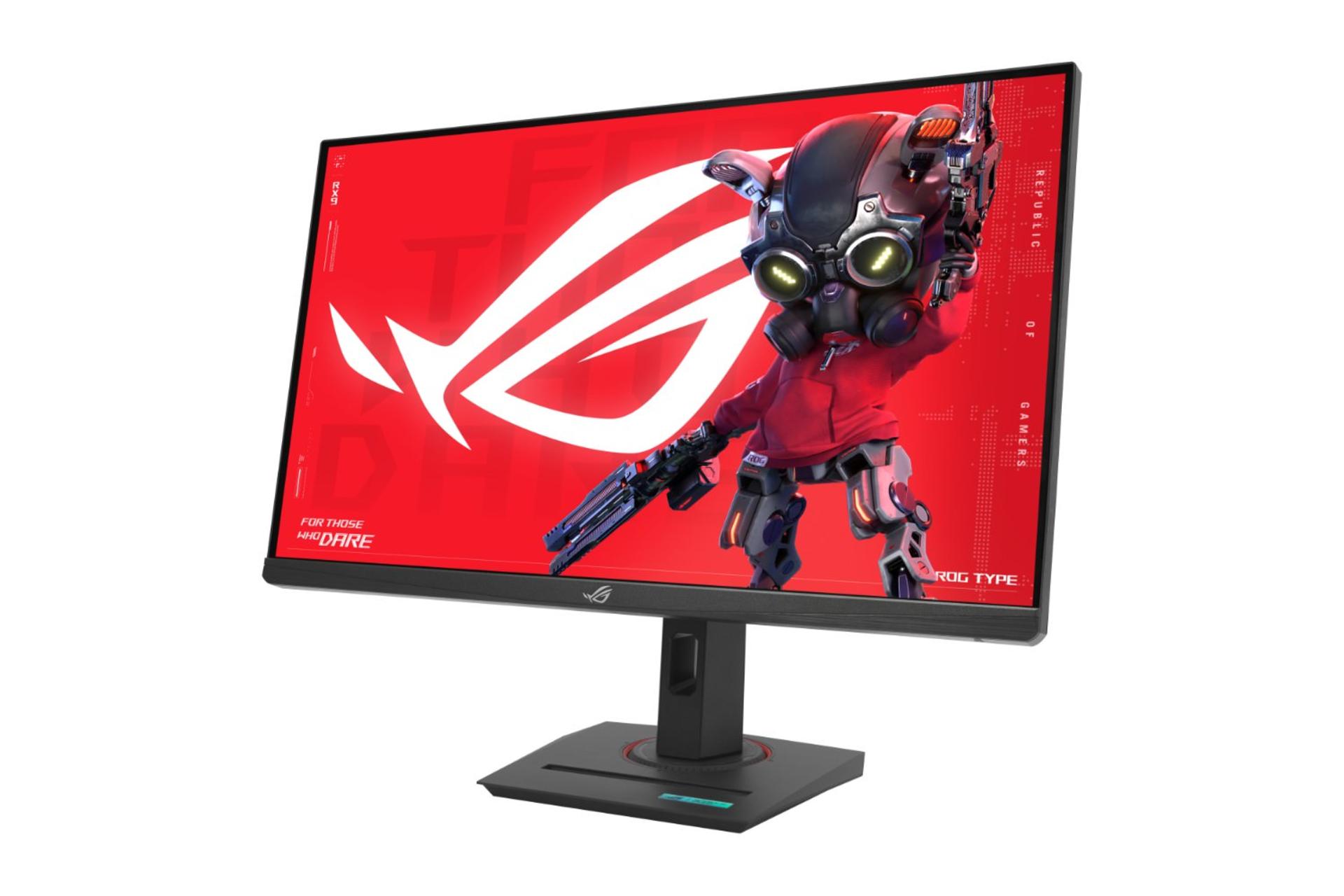 مانیتور ایسوس ASUS ROG Strix XG27UCG نمای جلو و راست
