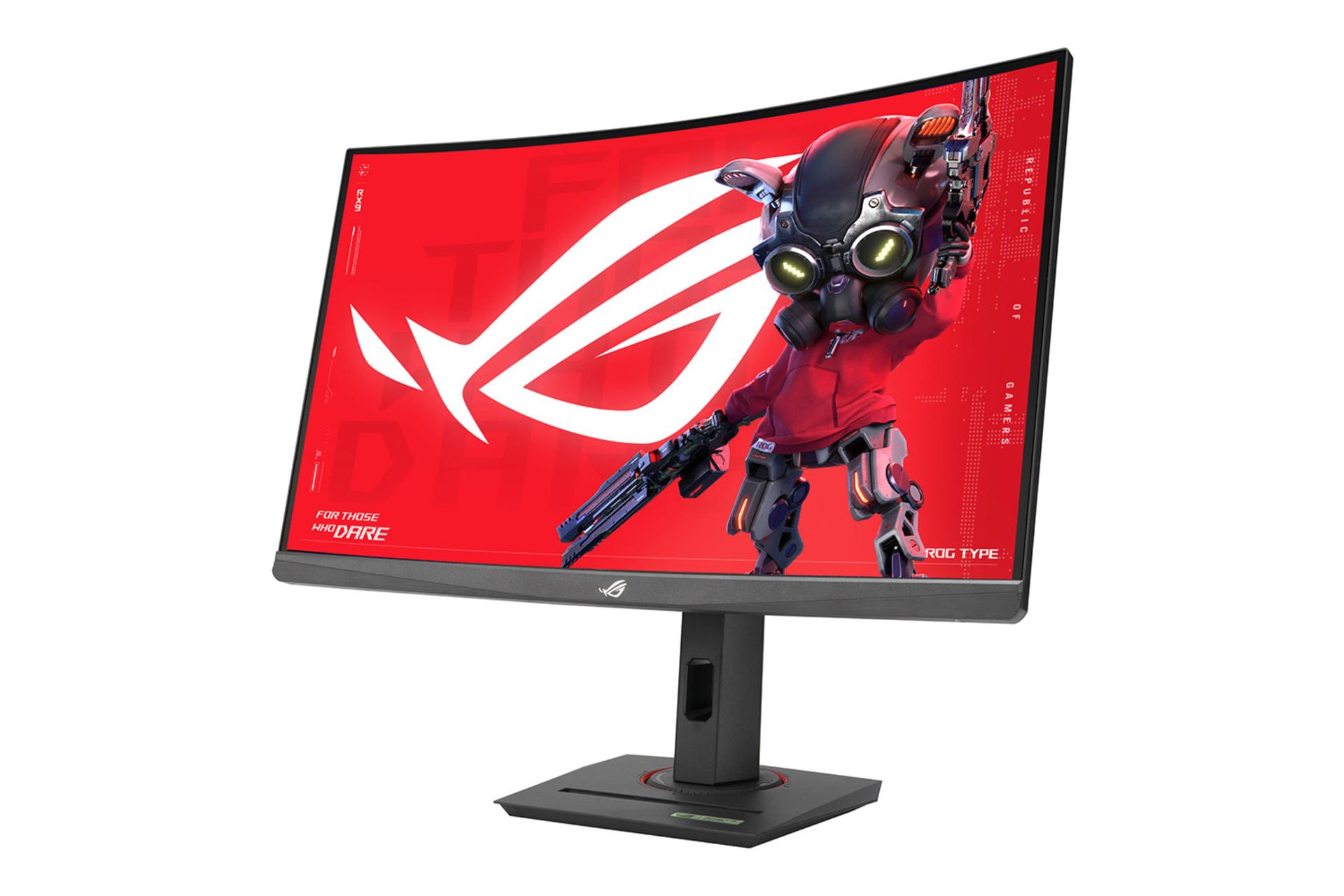 مانیتور ایسوس ASUS ROG Strix XG27WCMS نمای جلو و راست