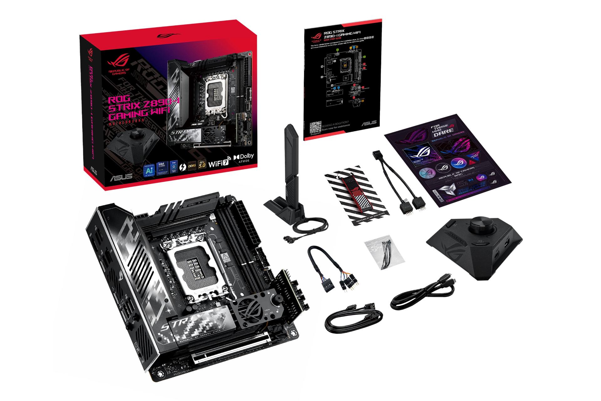 مادربرد ایسوس ASUS ROG STRIX Z890-I GAMING WIFI با جعبه و اقلام همراه