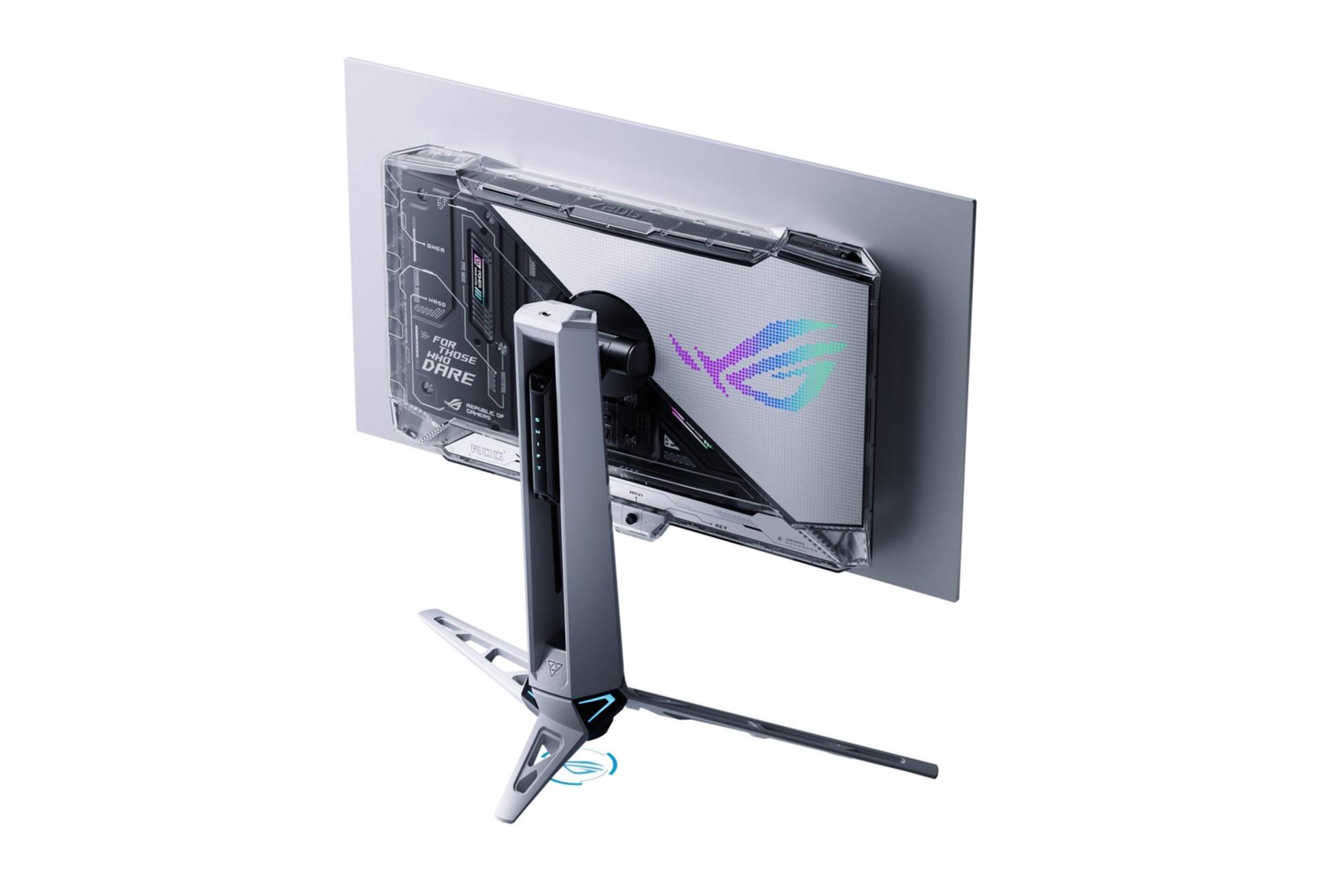 مانیتور ایسوس ASUS ROG Swift OLED PG27AQWP-W نمای پشت و بالا