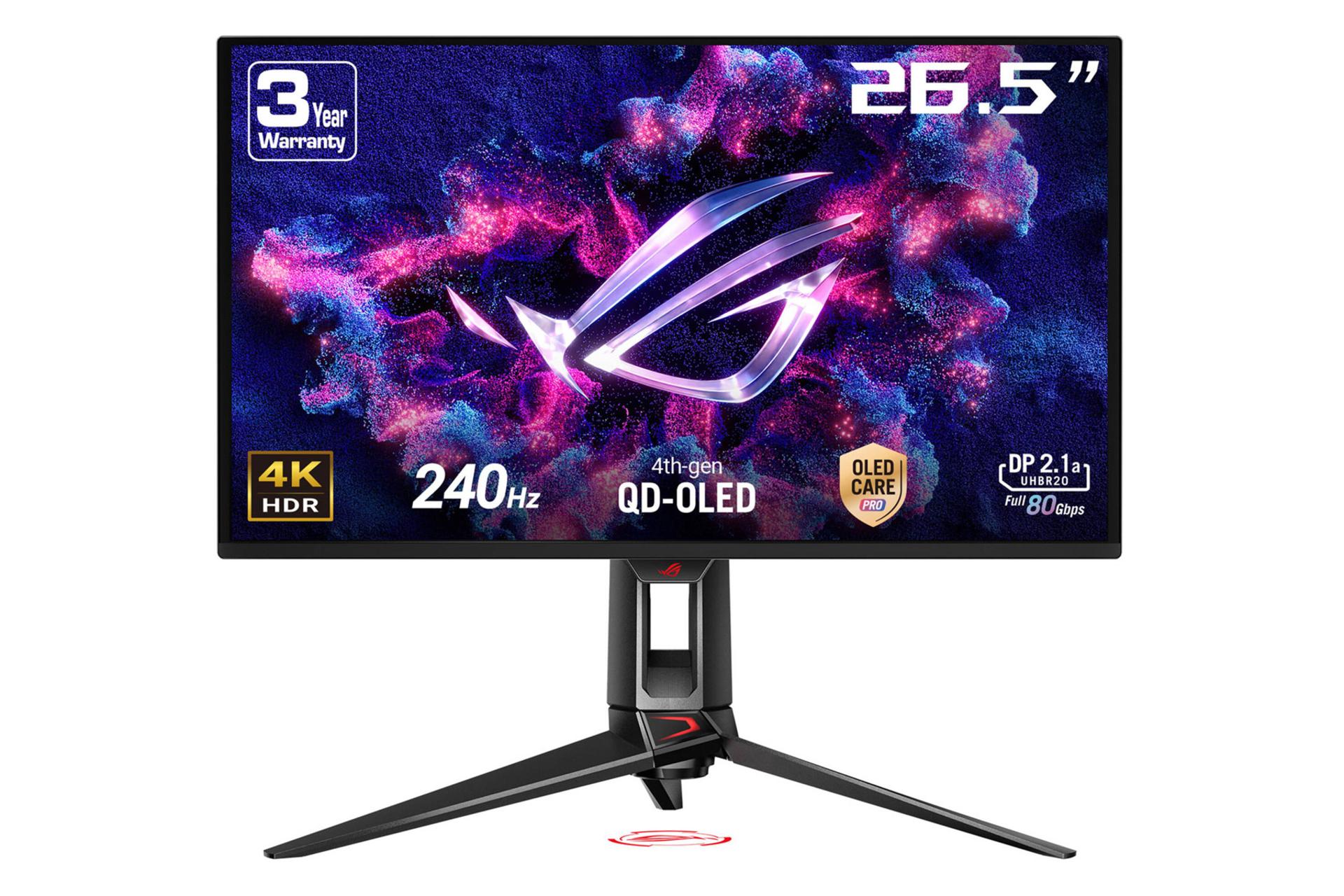 مانیتور ایسوس 27 اینچ مدل ROG Swift OLED PG27UCDM نمای جلو