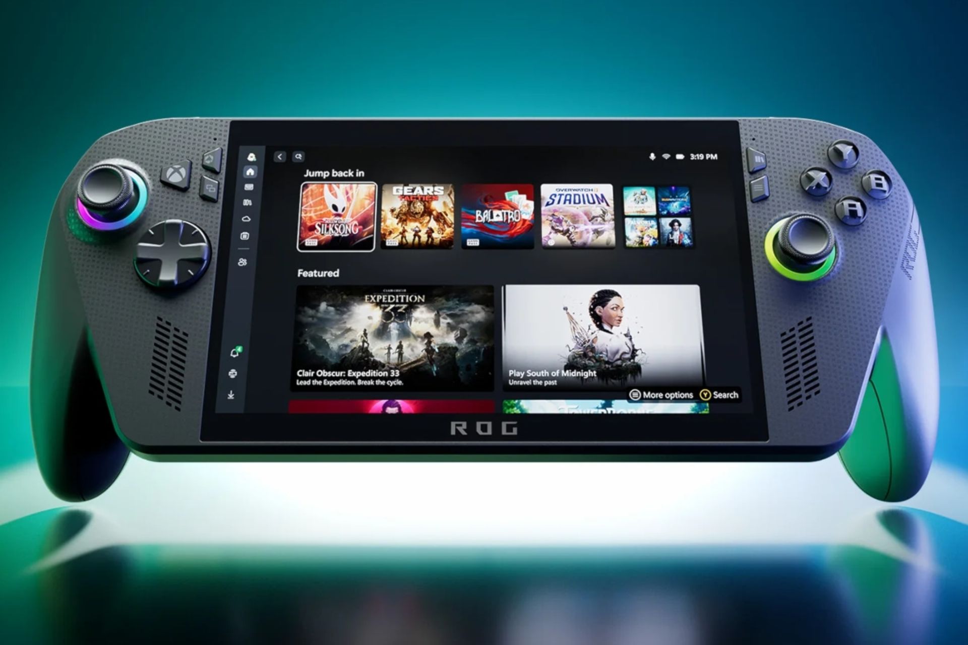 کنسول بازی ایسوس ASUS ROG Xbox Ally X از نمای روبرو