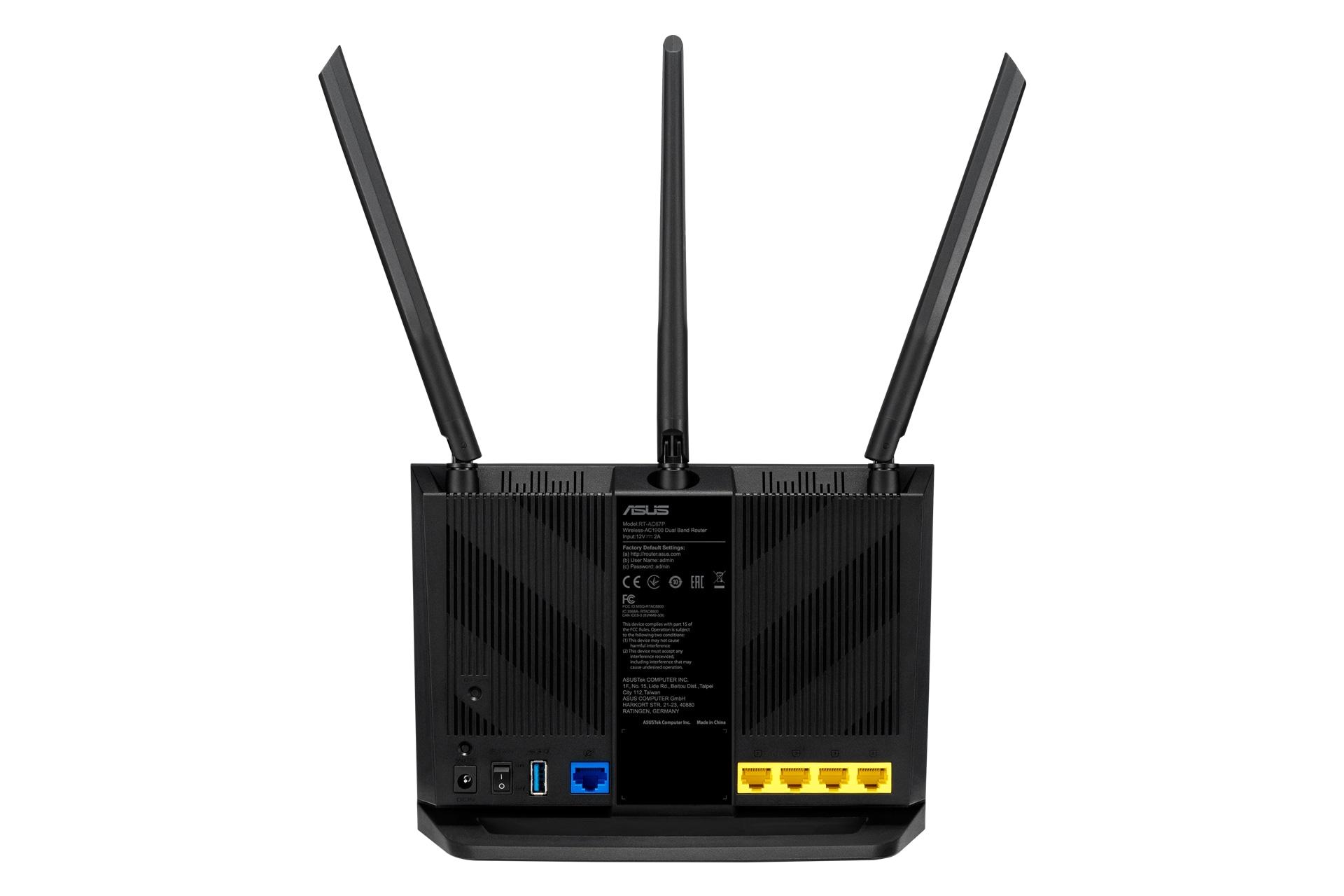 پشت روتر ایسوس ASUS RT-AC67P
