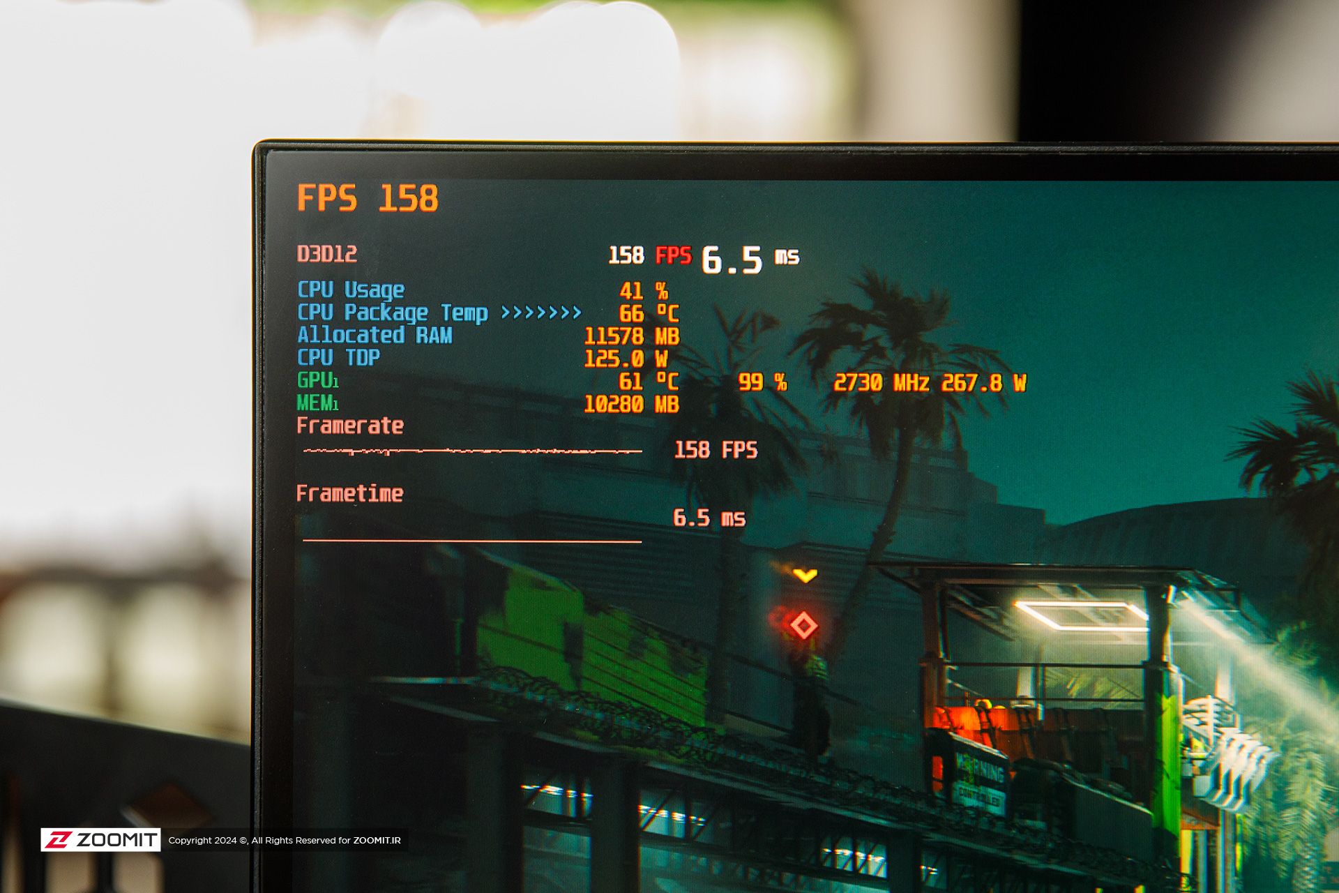 Frame rate when playing on a system equipped with ASUS TUF RTX 4070 Ti Super OC