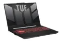 نیمرخ لپ تاپ TUF Gaming A15 FA507RF ایسوس و نمایش پورت‌های سمت چپ، کیبورد و صفحه نمایش