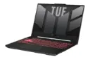 نیمرخ لپ تاپ TUF Gaming A15 FA507RF ایسوس و نمایش پورت‌های سمت راست، کیبورد و صفحه نمایش