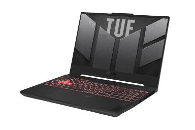 لپ تاپ ایسوس ASUS TUF Gaming A15 FA507NU نمای راست صفحه نمایش روشن