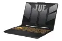 نمای نیمرخ لپ تاپ TUF Gaming F15 FX507VV ایسوس با نمایش درگاه های لبه سمت راست و نورپردازی کیبورد