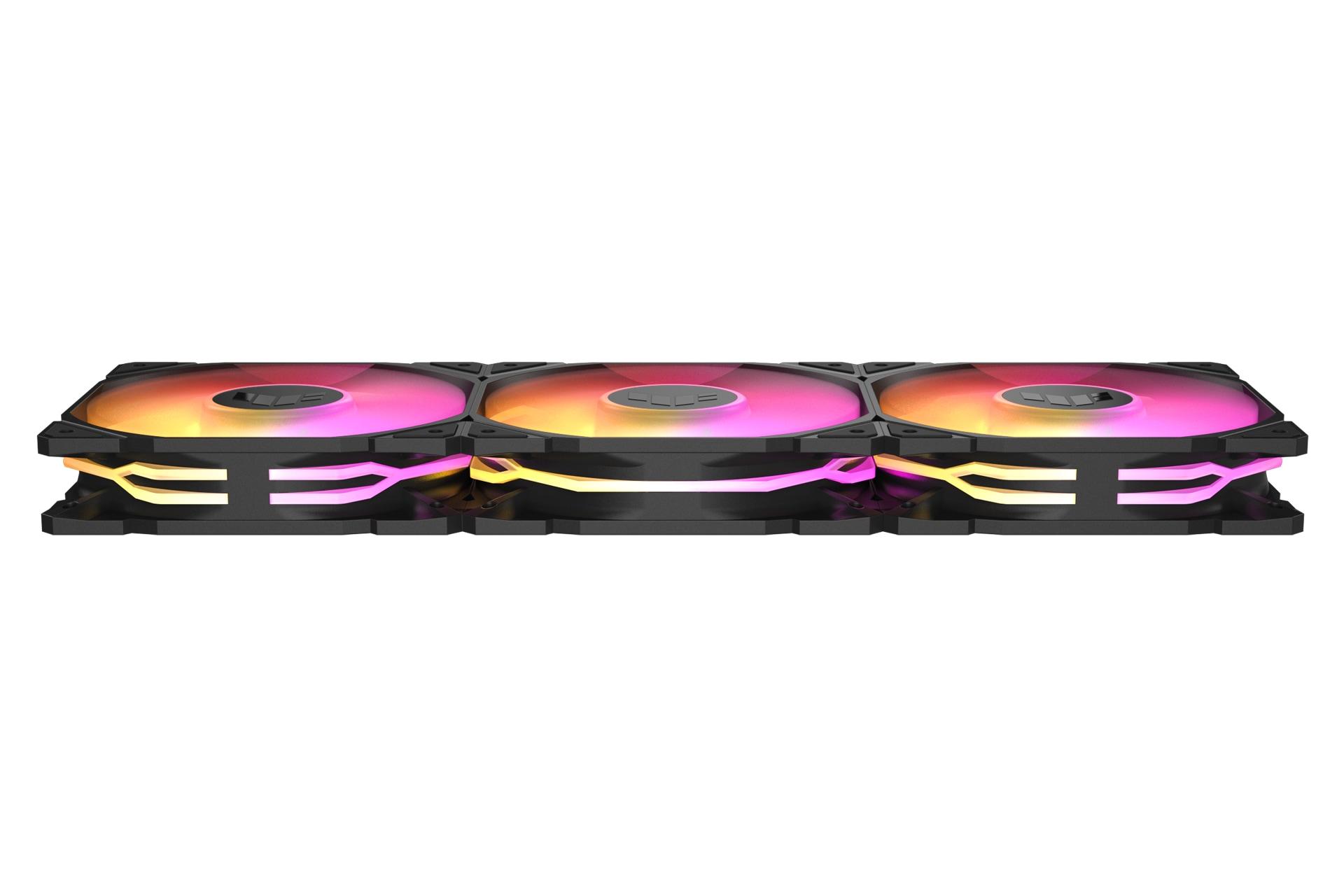 فن کیس ایسوس ASUS TUF Gaming TR120 ARGB Reverse Fan 3-Pack از نمای کناری