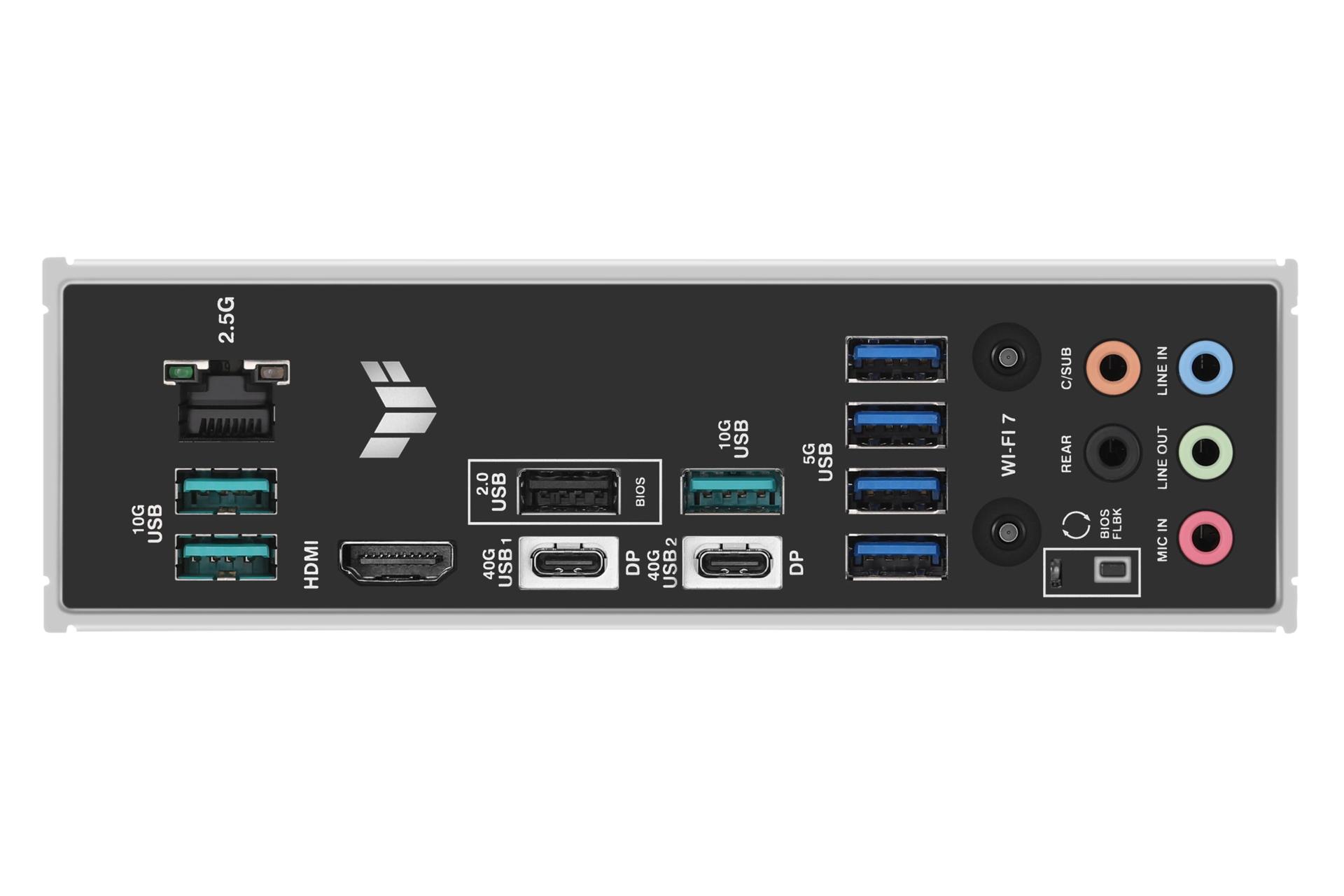 درگاه های مادربرد ایسوس ASUS TUF GAMING X870-PLUS WIFI