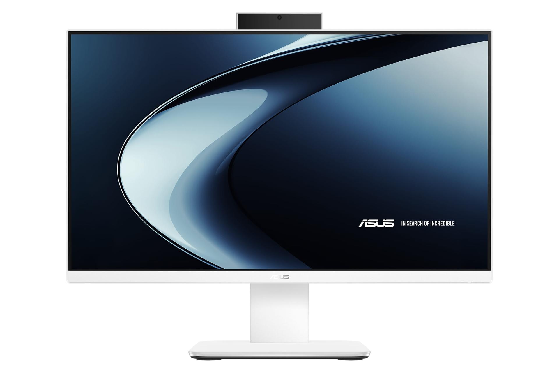 نمای پنل جلوی کامپیوتر همه کاره V400 AiO V440VA ایسوس با نمایشگر روشن رنگ سفید