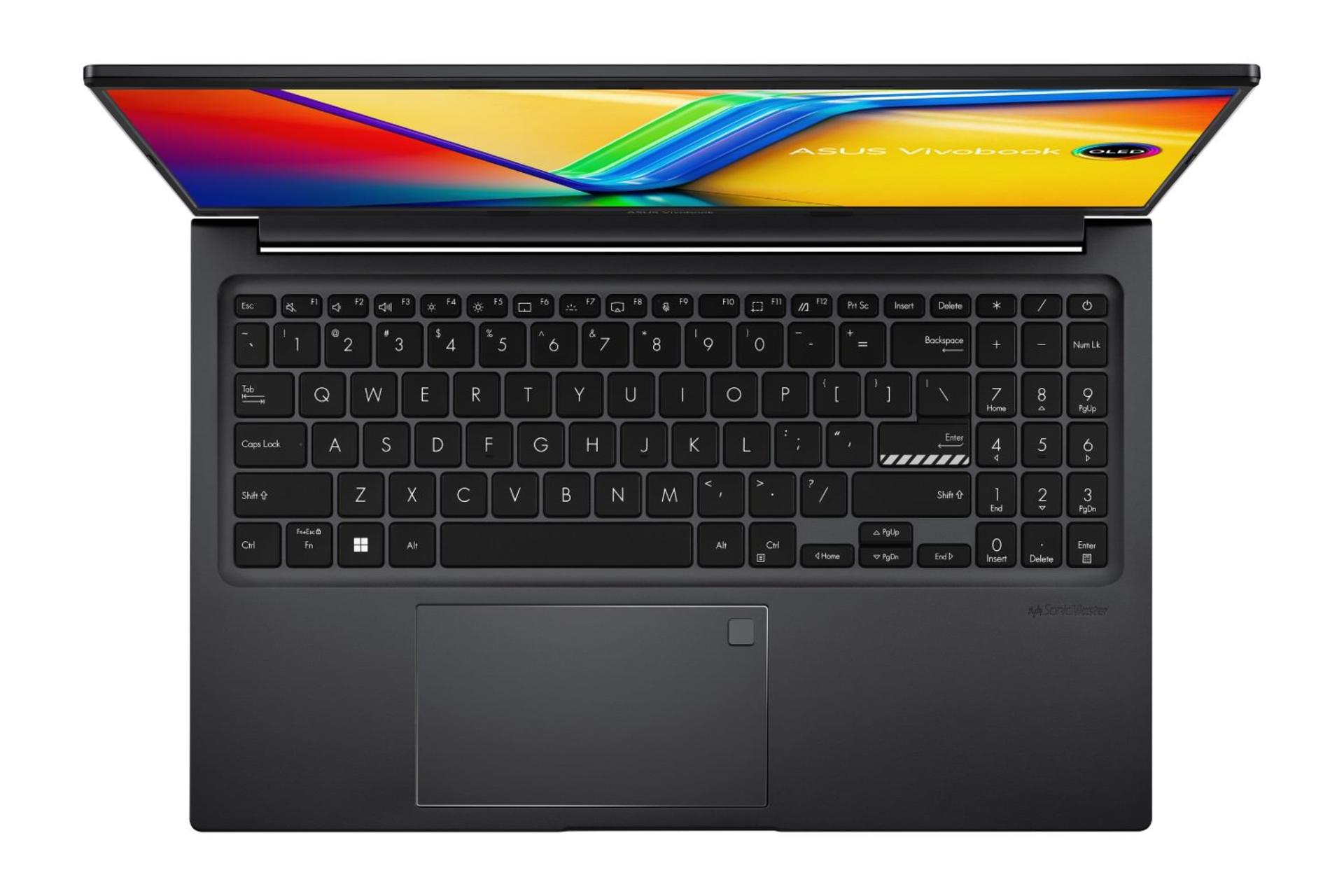 لپ تاپ ایسوس ASUS Vivobook 15 OLED X1505 نمای بالا و کیبورد