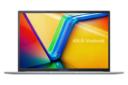 نمای رو به روی لپ تاپ ASUS Vivobook 16X OLED K3604VA ایسوس با نمایشگر روشن و نمایش لوگو لبه جلو رنگ نقره‌ای