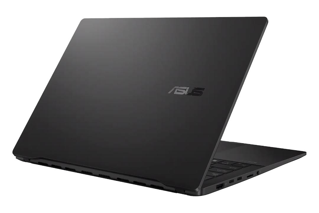 نمای نیمرخ پنل پشت لپ تاپ Vivobook S 14 Q423SA ایسوس با نمایش منافذ عبور هوا، لوگو و لبه سمت چپ