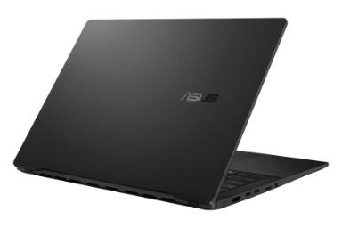 نمای نیمرخ پنل پشت لپ تاپ Vivobook S 14 Q423SA ایسوس با نمایش منافذ عبور هوا، لوگو و لبه سمت چپ