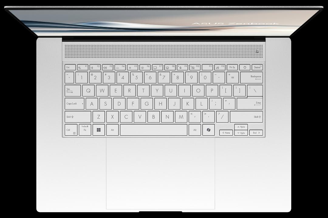 لپ تاپ ایسوس zenbook pro 16 سفید از بالا