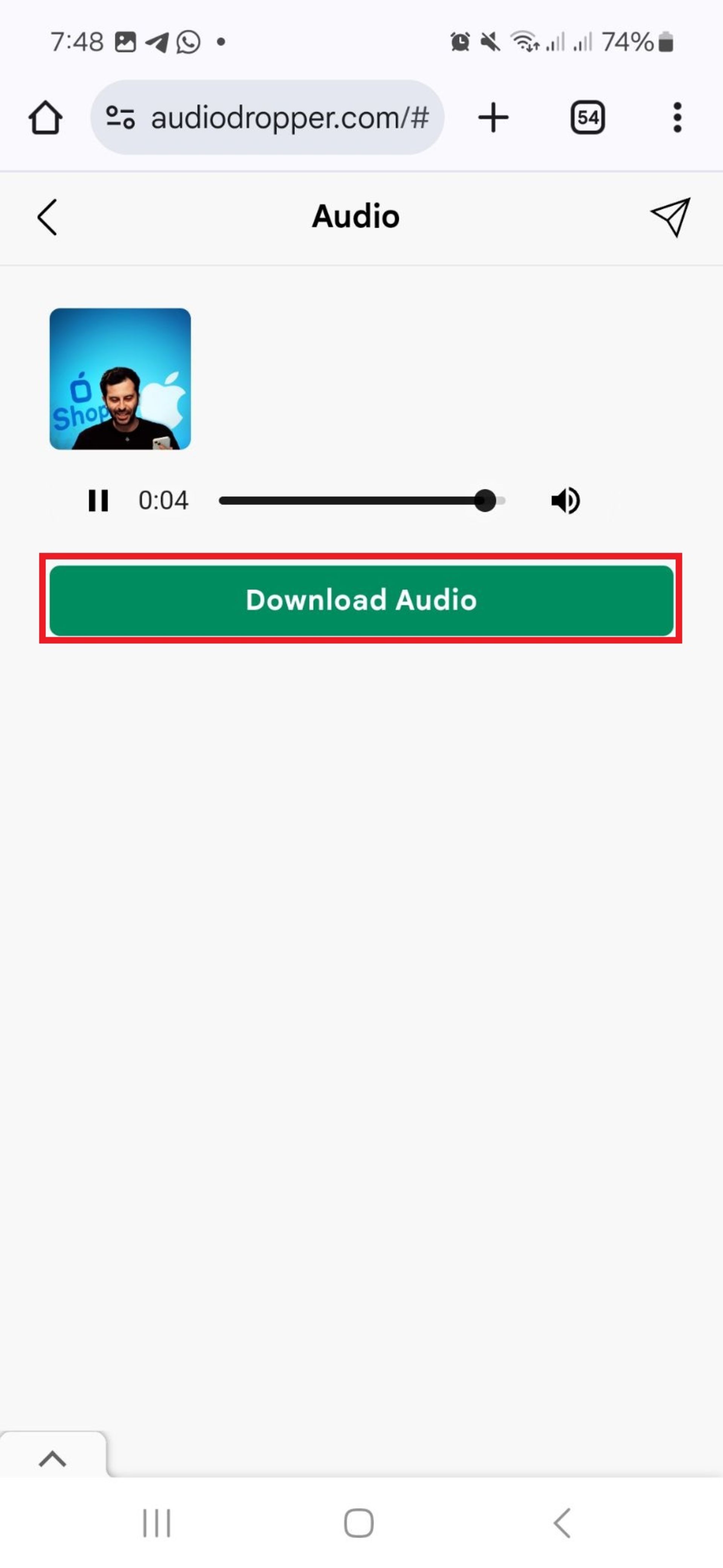 دانلود آهنگ از اینستاگرام با Audio dropper