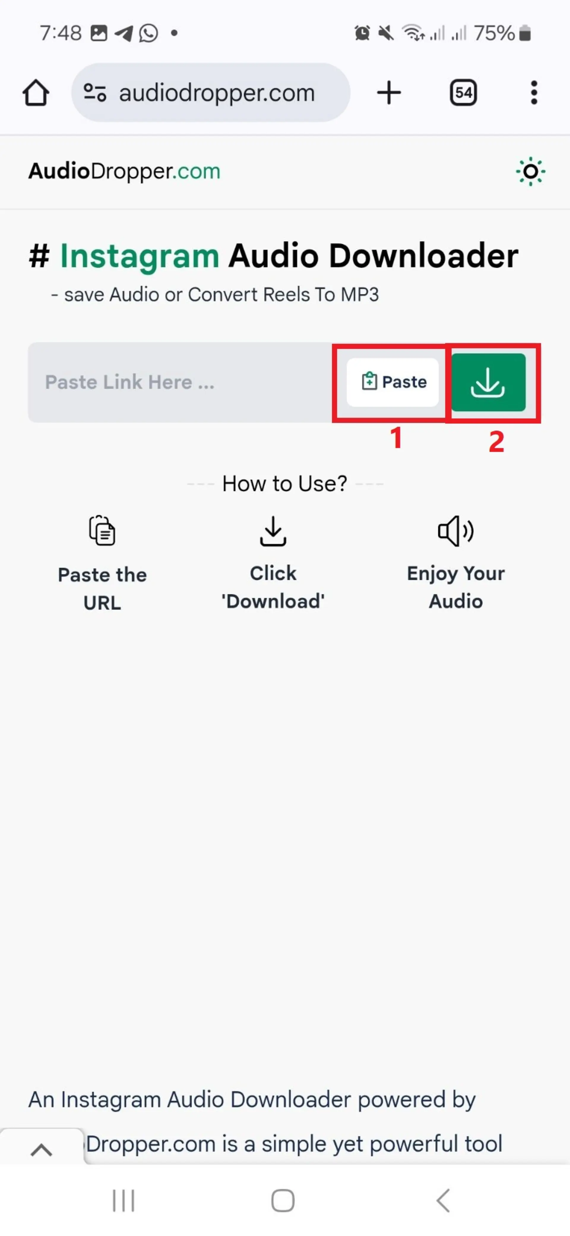 دانلود از Audio dropper