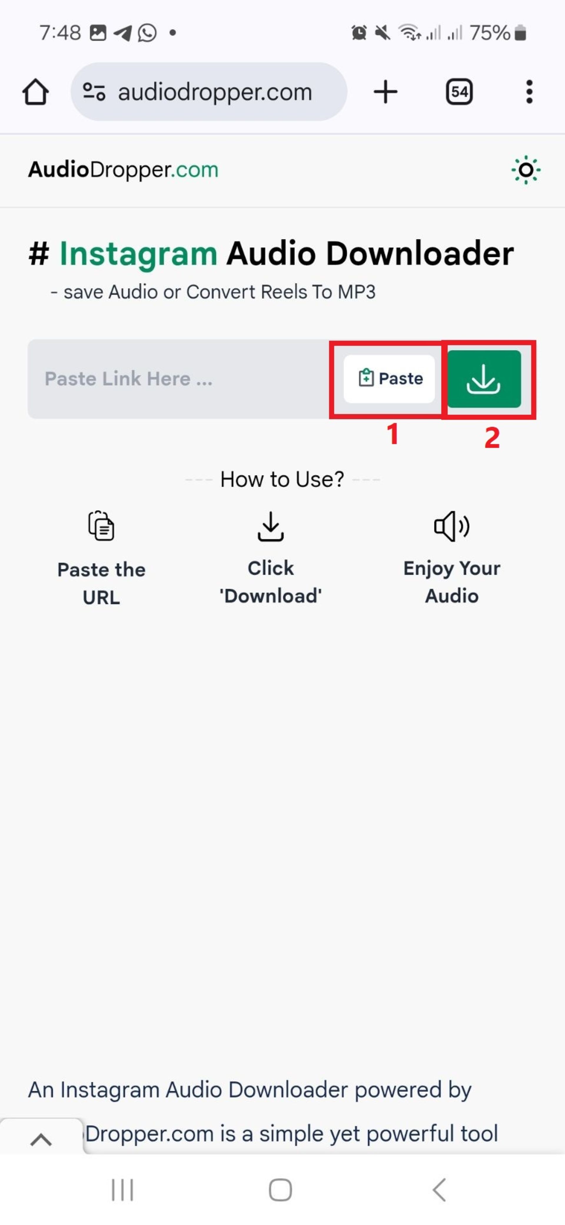 دانلود از Audio dropper