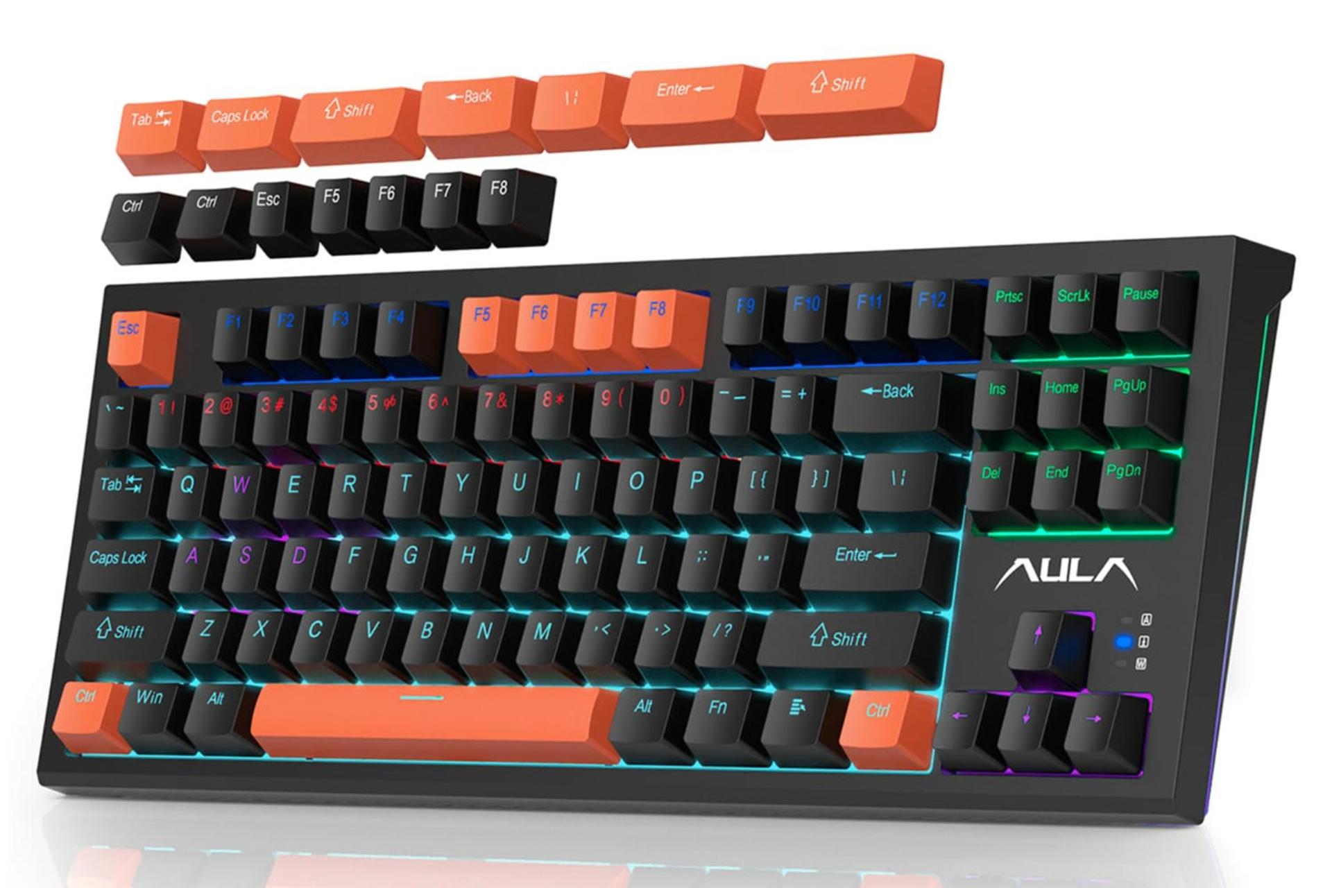 کیبورد آئولا AULA F3032 مشکی و نارنجی