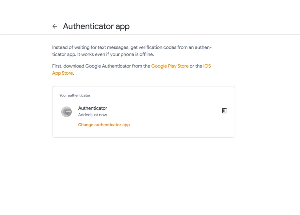 Steps to set up Google Authenticator for Google account 5