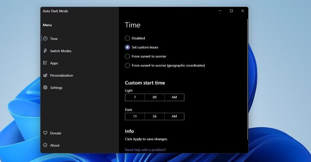 نرم افزار Auto Dark Mode