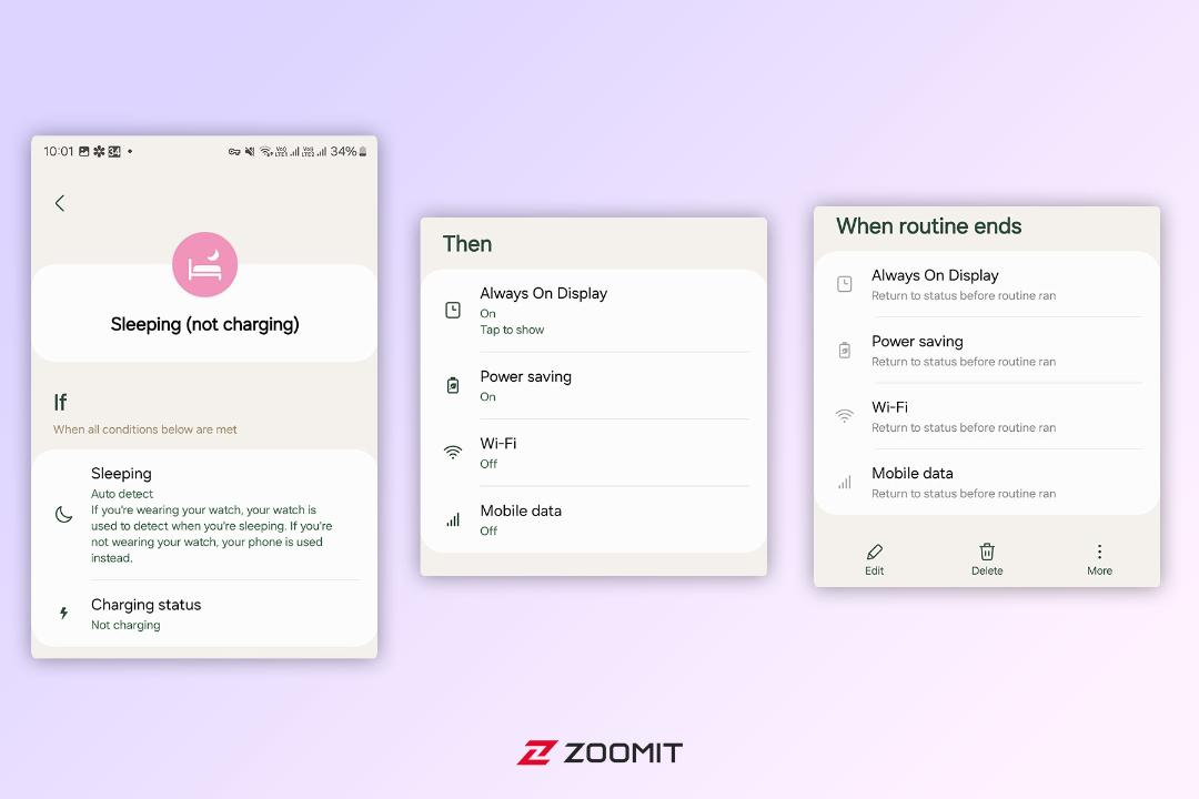 روتین Power Saving غیراز زمان شارژ شدن