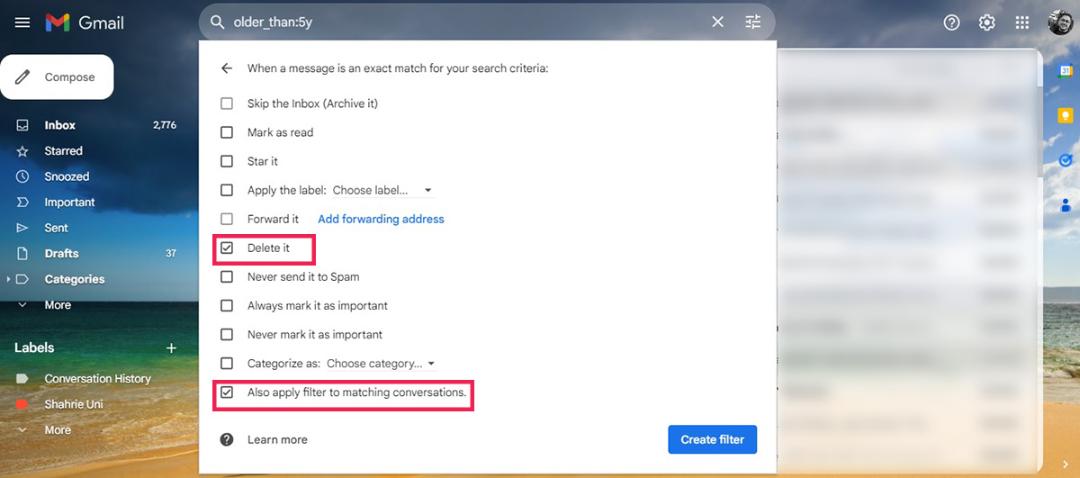 فیلتر حذف اتوماتیک ایمیل‌های قدیمی در Gmail