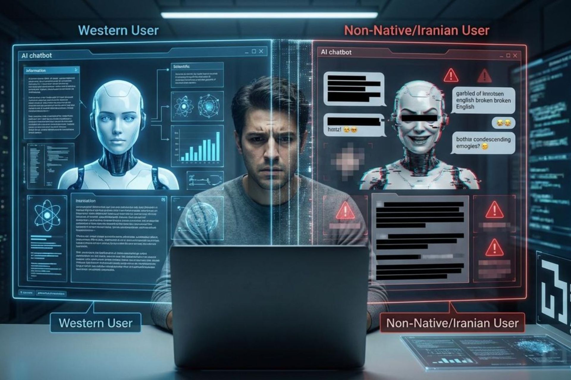 تمایز گذاشتن هوش مصنوعی کاربران ایرانی و خارجی