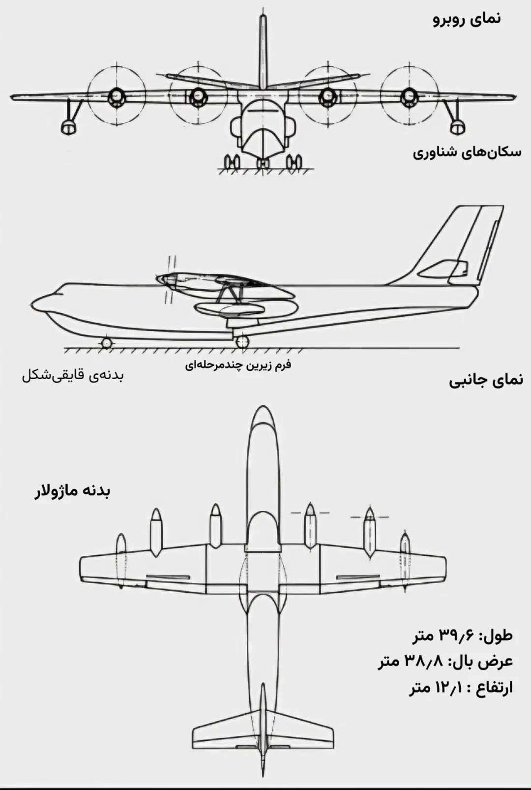 طراحی عمومی هواپیمای دوزیست AG600 چین