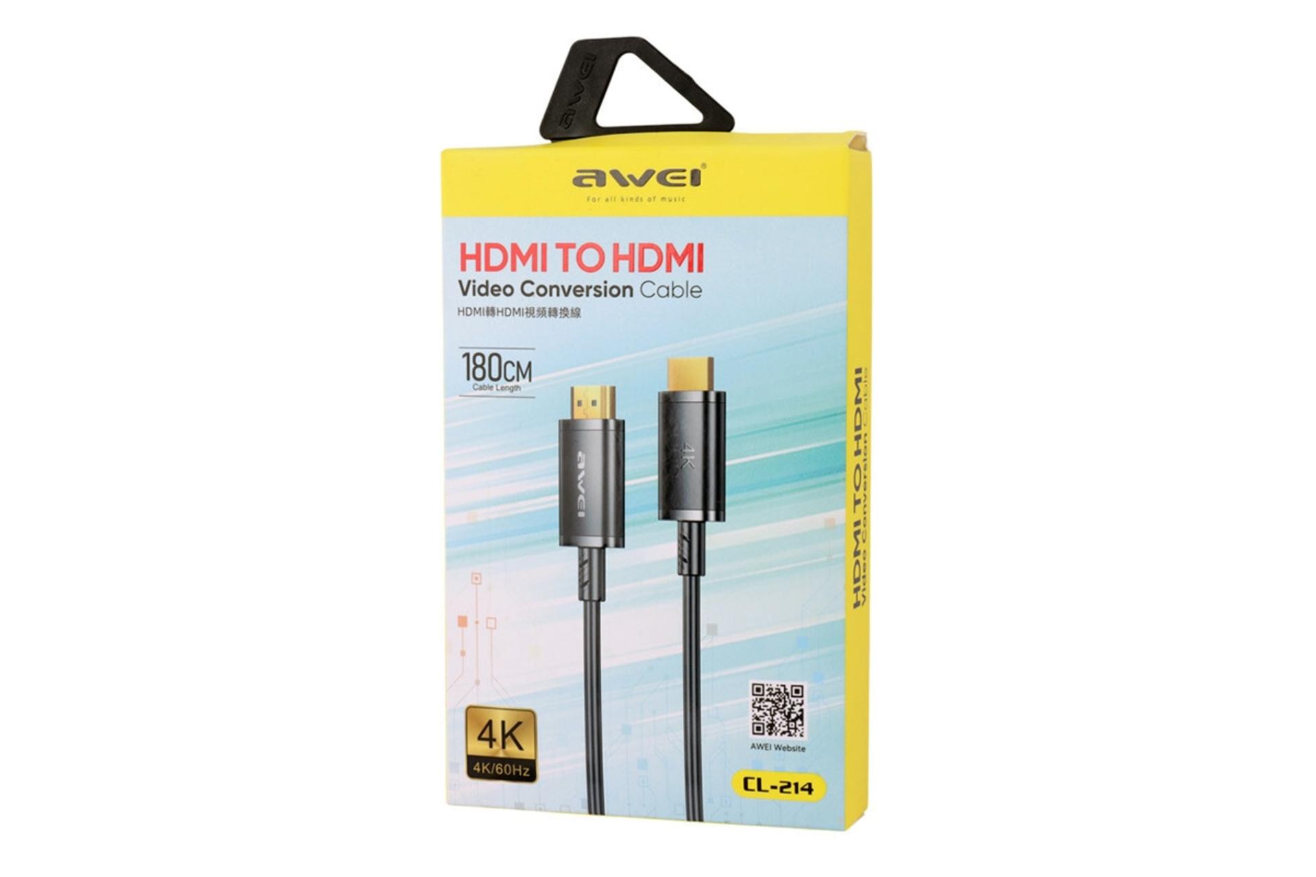 کابل کابل HDMI آوی Awei CL-214 HDMI 2.0 4K 60Hz 1.8m