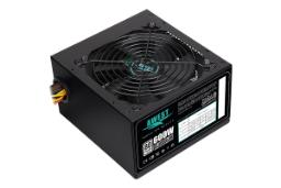 نمای نیمرخ پاور کامپیوتر اوست AV600-BW با توان 600 وات با نمایش فن و پنل کناری
