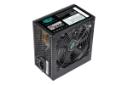 نمای نیمرخ پاور کامپیوتر اوست AV600-BW با توان 600 وات با نمایش فن، لوگو و درگاه برق