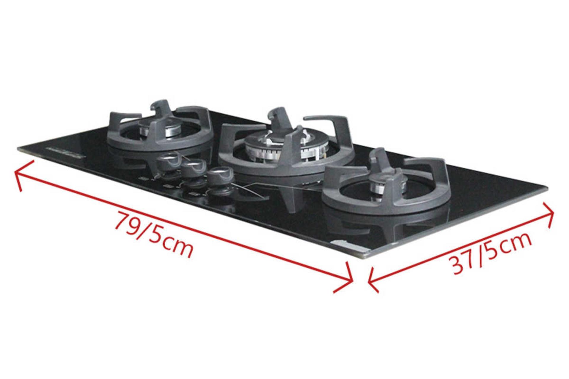 ابعاد و اندازه اجاق گاز صفحه ای آذرلوکس G03NE-10B