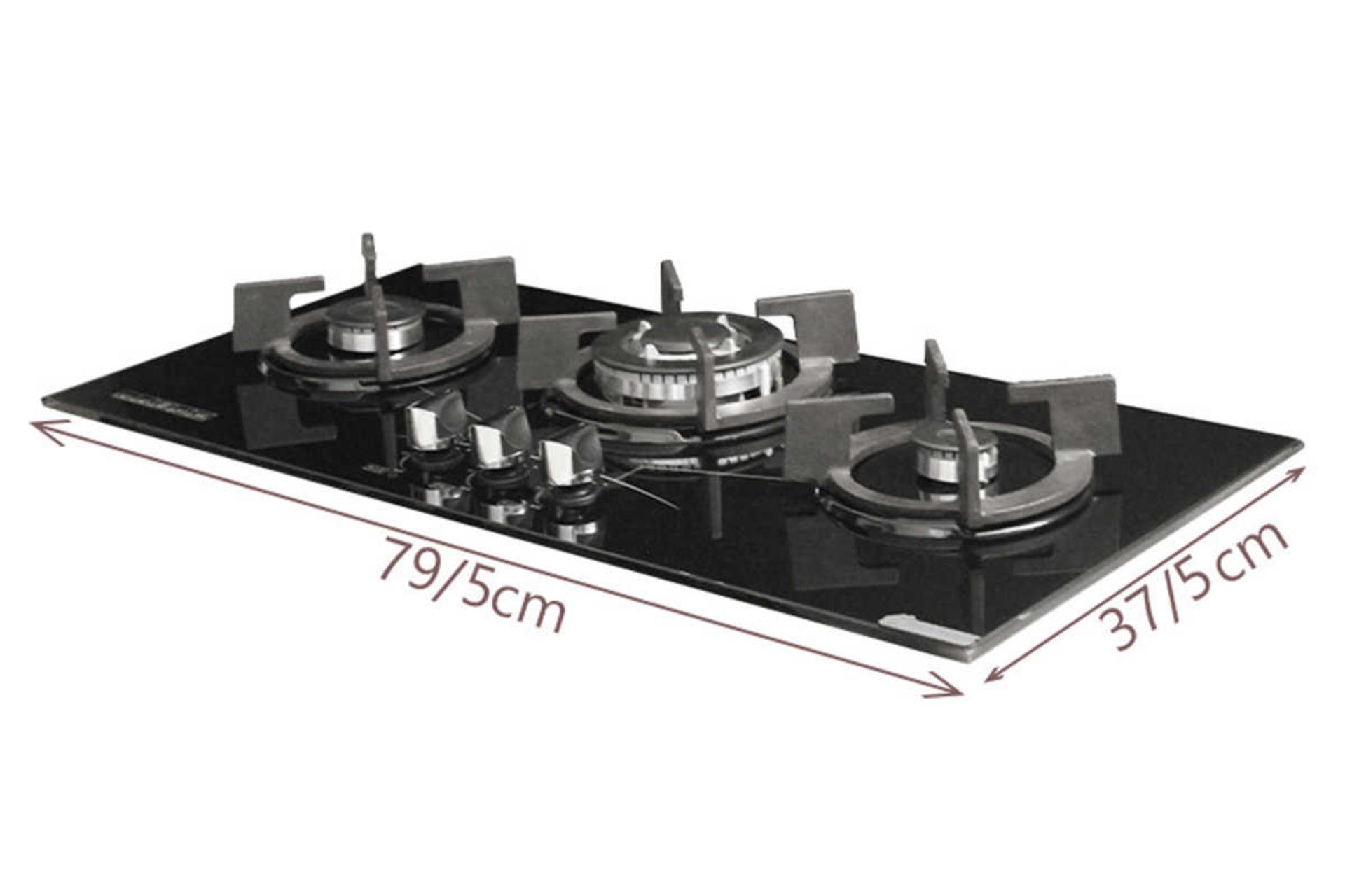 ابعاد و اندازه اجاق گاز صفحه ای آذرلوکس G03NE-11B