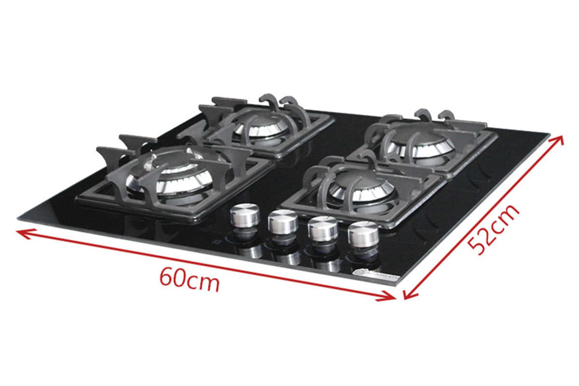 ابعاد و اندازه اجاق گاز صفحه ای آذرلوکس G04ML-2B
