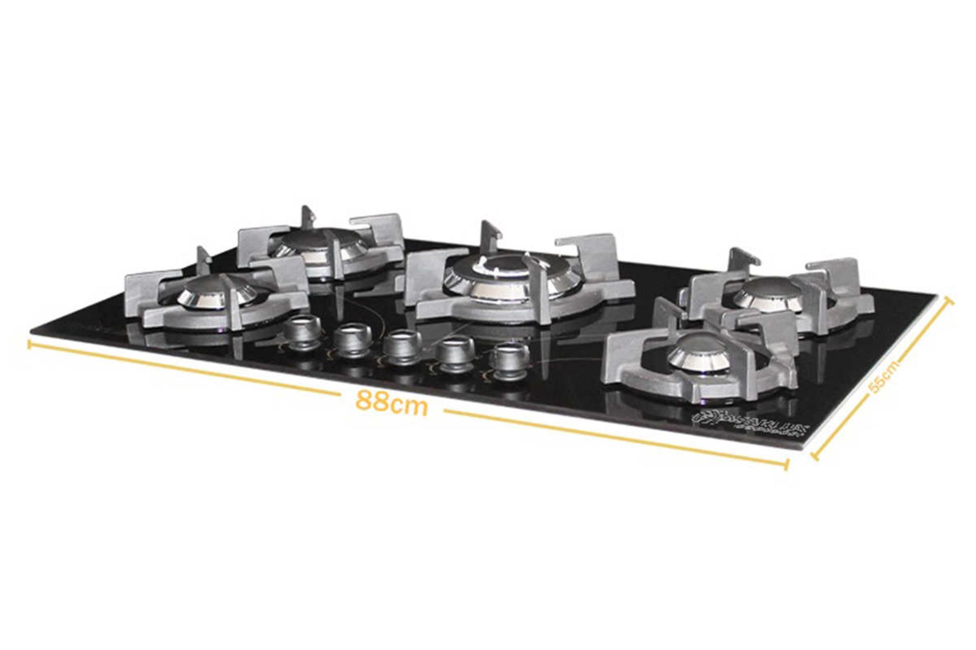 ابعاد و اندازه اجاق گاز صفحه ای آذرلوکس G05ME-C18B
