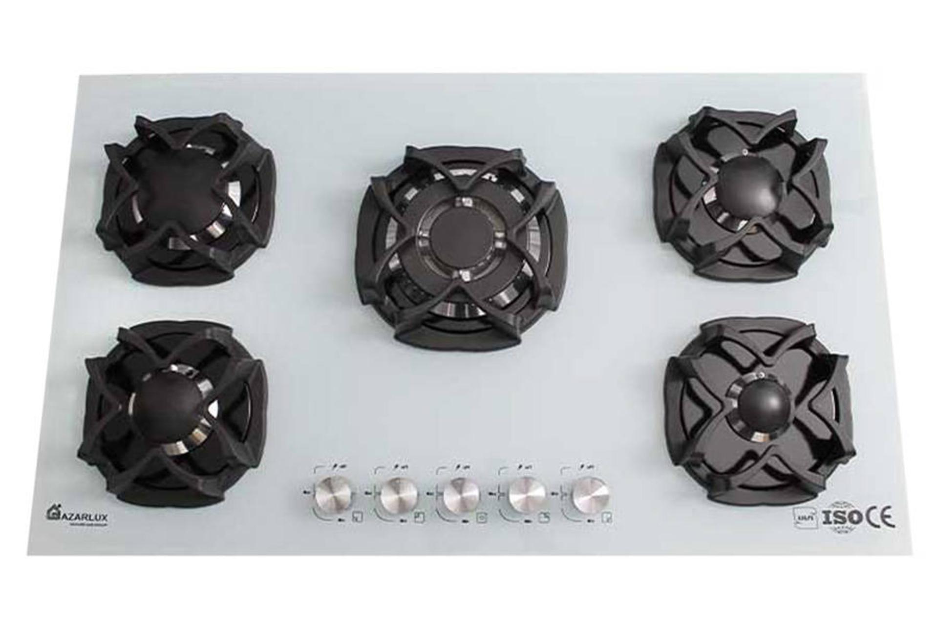نمای بالای اجاق گاز صفحه ای آذرلوکس G05ML-C9W