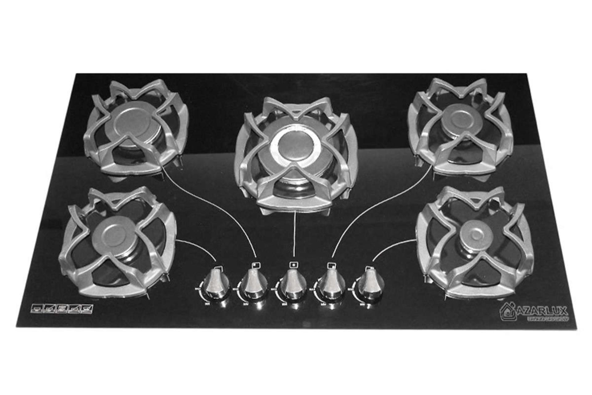 نمای بالای اجاق گاز صفحه ای آذرلوکس G05NE-C9B
