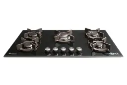 نمای جلوی اجاق گاز صفحه ای آذرلوکس G05NL-C11B رنگ مشکی