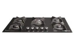 نمای جلوی اجاق گاز صفحه ای آذرلوکس G05NL-C15B رنگ مشکی