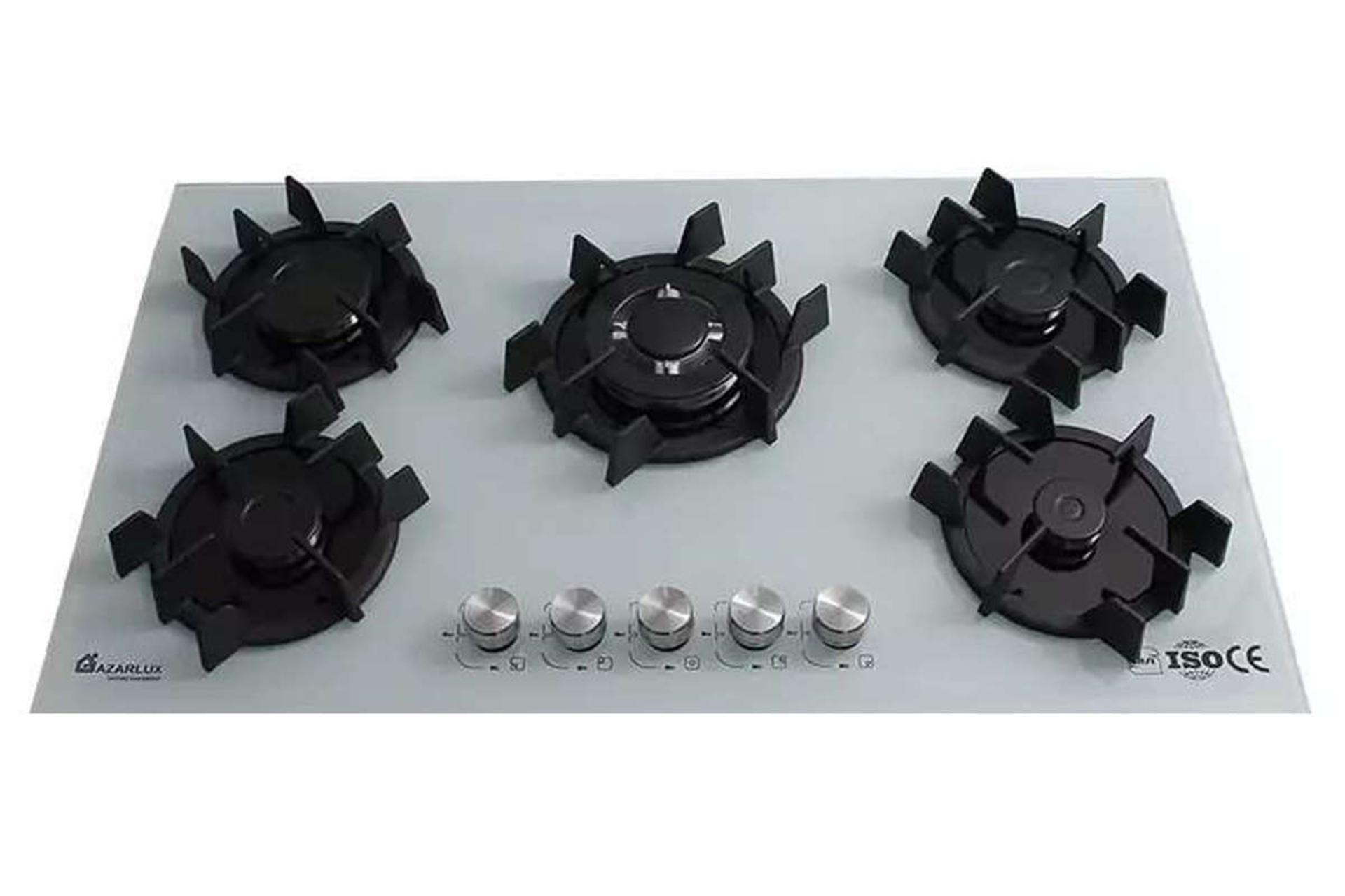 نمای بالای اجاق گاز صفحه ای آذرلوکس G05NL-C8W رنگ سفید